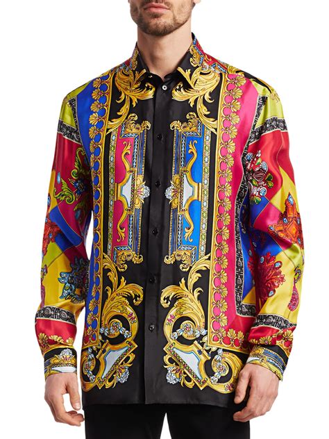 versace silk shirt mens sale|versace shirt.